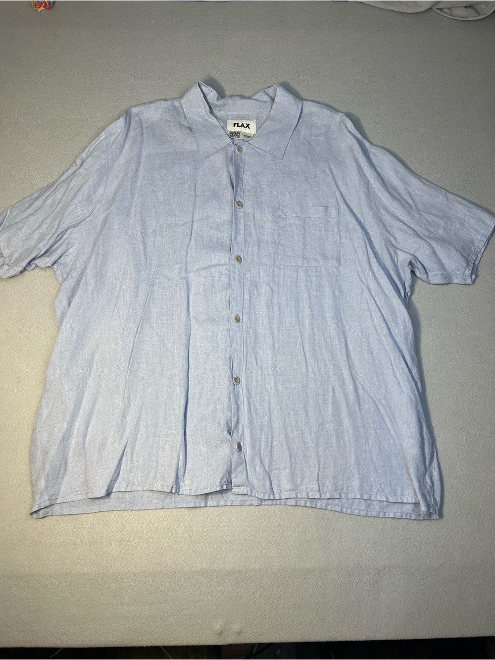 FLAX Linen Button Down Top Shirt Size Large